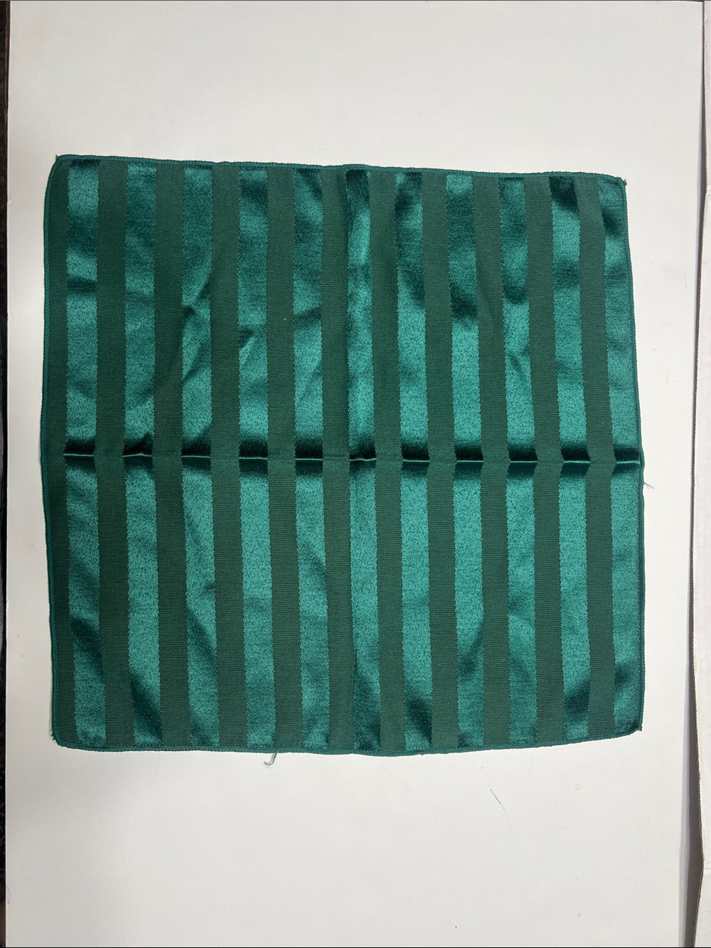 Green Striped Satin Pocket Square placements  - Unbranded